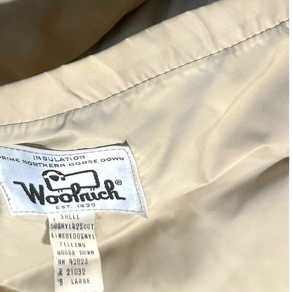 Woolrich Arctic Goose Down Filled Parka Coyote Fur Tan Men's Size L-Excellent - Picture 12 of 13